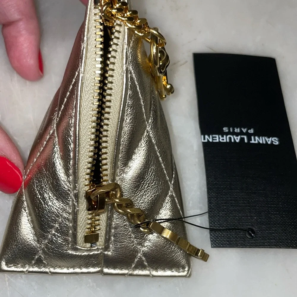 New SL quilted leather coin/key chain - Picture 2 of 13